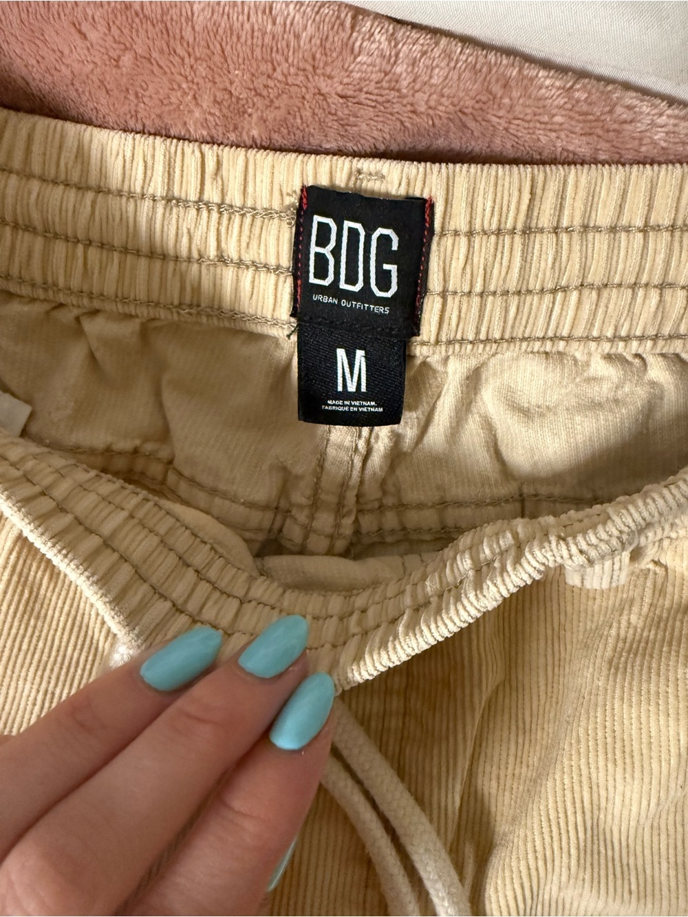 BDG Beige Corduroy Drawstring Waist Pants - Picture 5 of 10